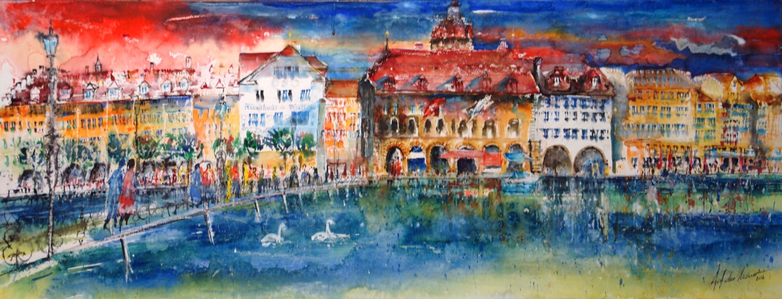 Kornschütte und Rathaussteg in Luzern